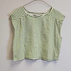 Chic Green Striped Crop Top